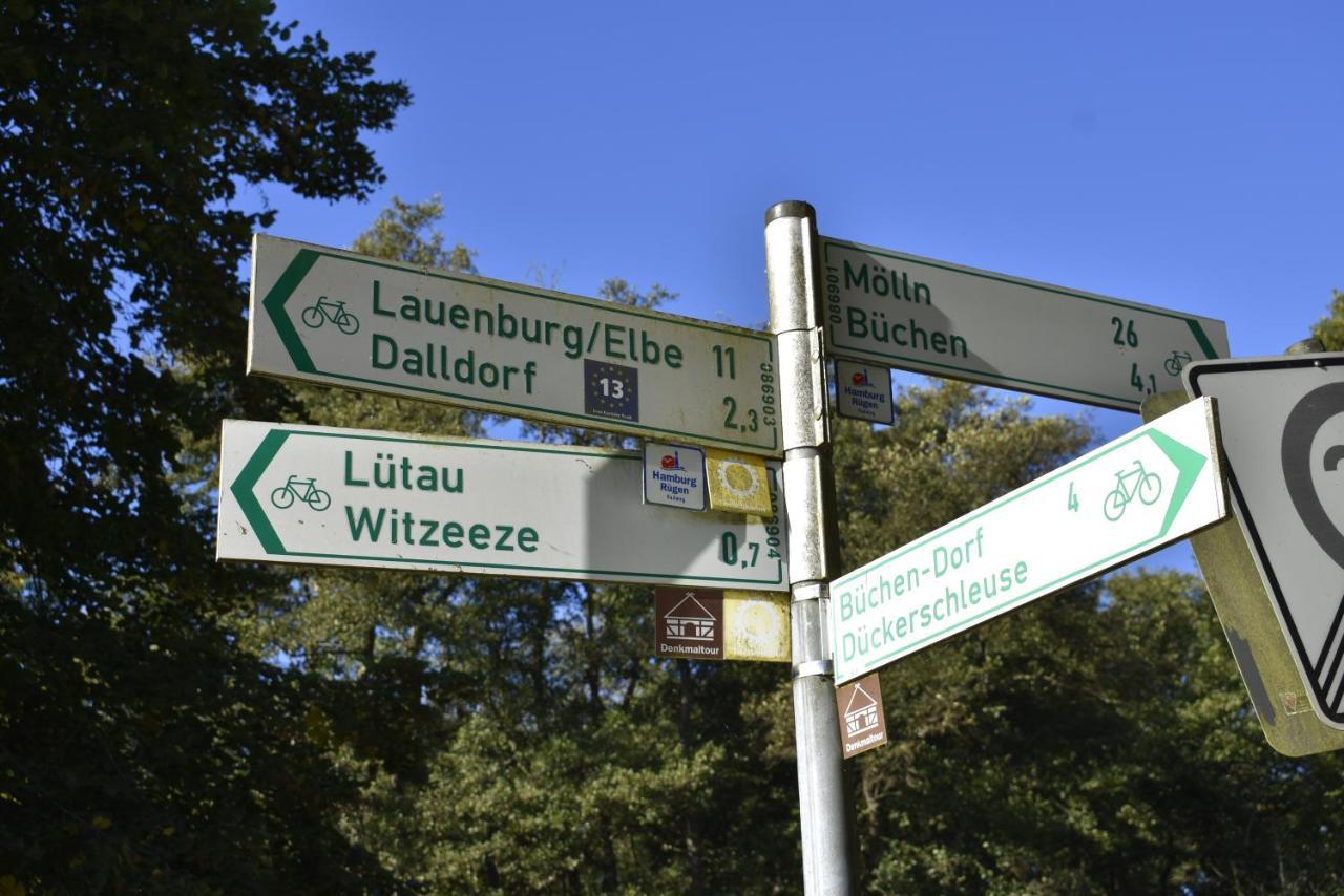 Pension Zur Schleuse Garni Am Elbe Luebeck - Kanal In Witzeeze Eksteriør bilde